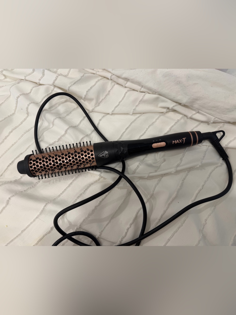 Rose Gold Heated Round Hair Brush - Black & Rose Gold